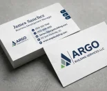 Professional business card design for Argo Building Services in Maryland