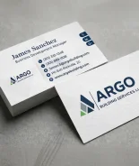 Professional business card design for Argo Building Services in Maryland