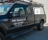 Commercial work truck lettering for DMV Masonry LLC in Maryland
