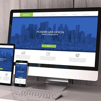 Pantalla de desktop con un diseño web moderno para servicios profesionales en Maryland.