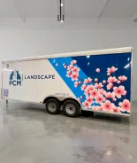 Custom landscape trailer wrap for PCM Landscape in Maryland