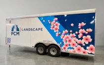Custom landscape trailer wrap for PCM Landscape in Maryland