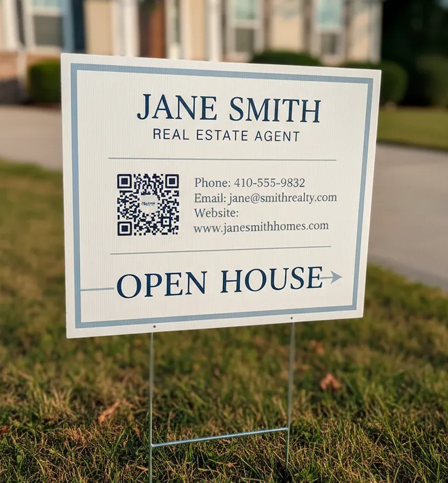Real estate open house yard sign designed in Maryland