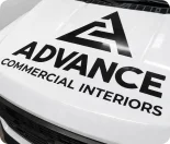 Vinyl hood graphic for Advance Commercial Interiors in Gaithersburg, MD