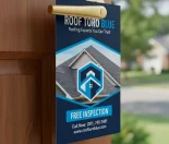 Roofing company door hanger design for Roof Toro Blue in Maryland