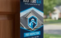 Roofing company door hanger design for Roof Toro Blue in Maryland