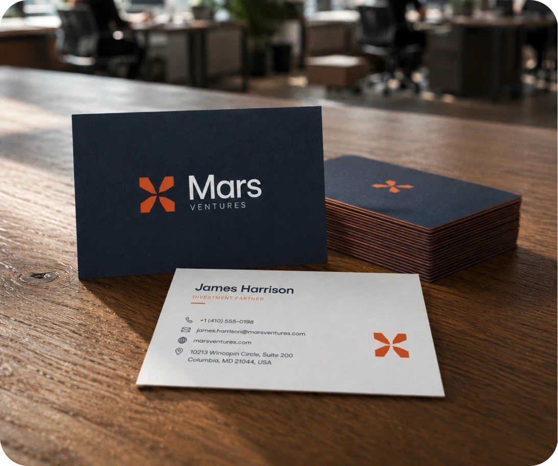 Business card design and printing samples in Gaithersburg, MD