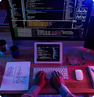Desarrollador programando página web