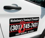 Commercial towing company vehicle magnet in Maryland